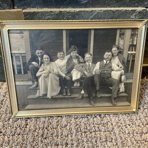Framed Vintage Family Photo in Gold Frame
